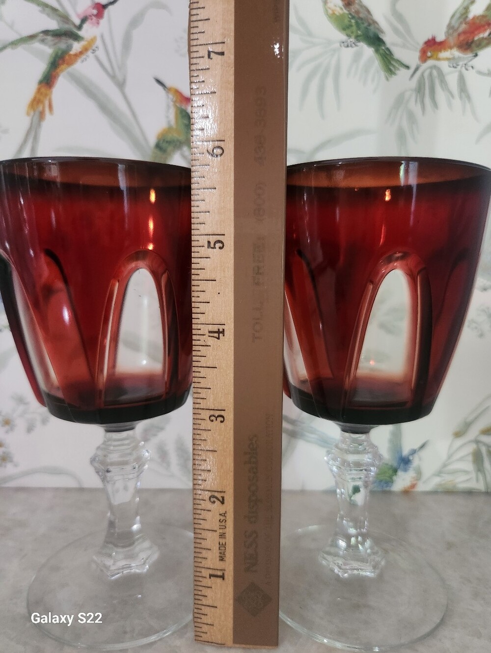 Cristal d' arques Ruby Red Crystal Goblets - Set of 2 - Picture 3 of 5